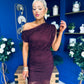 Sinita Lace Off The Shoulder Midi Dress Burgundy