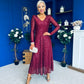 Emily Sequin Occasion Dress Burgundy