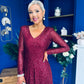 Emily Sequin Occasion Dress Burgundy