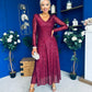Emily Sequin Occasion Dress Burgundy