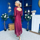Emily Sequin Occasion Dress Burgundy