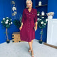 Kallie Button Detail Midi Dress Wine