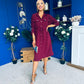 Kallie Button Detail Midi Dress Wine