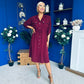 Kallie Button Detail Midi Dress Wine