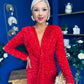 Darcy Sequin Occasion Midi Dress Red