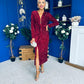 Darcy Sequin Occasion Midi Dress Wine