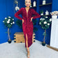 Darcy Sequin Occasion Midi Dress Wine