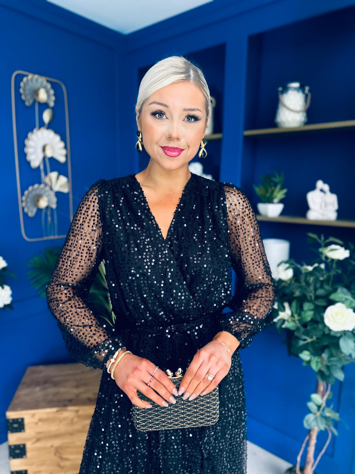 Kimmy Sequin Occasion Dress Black