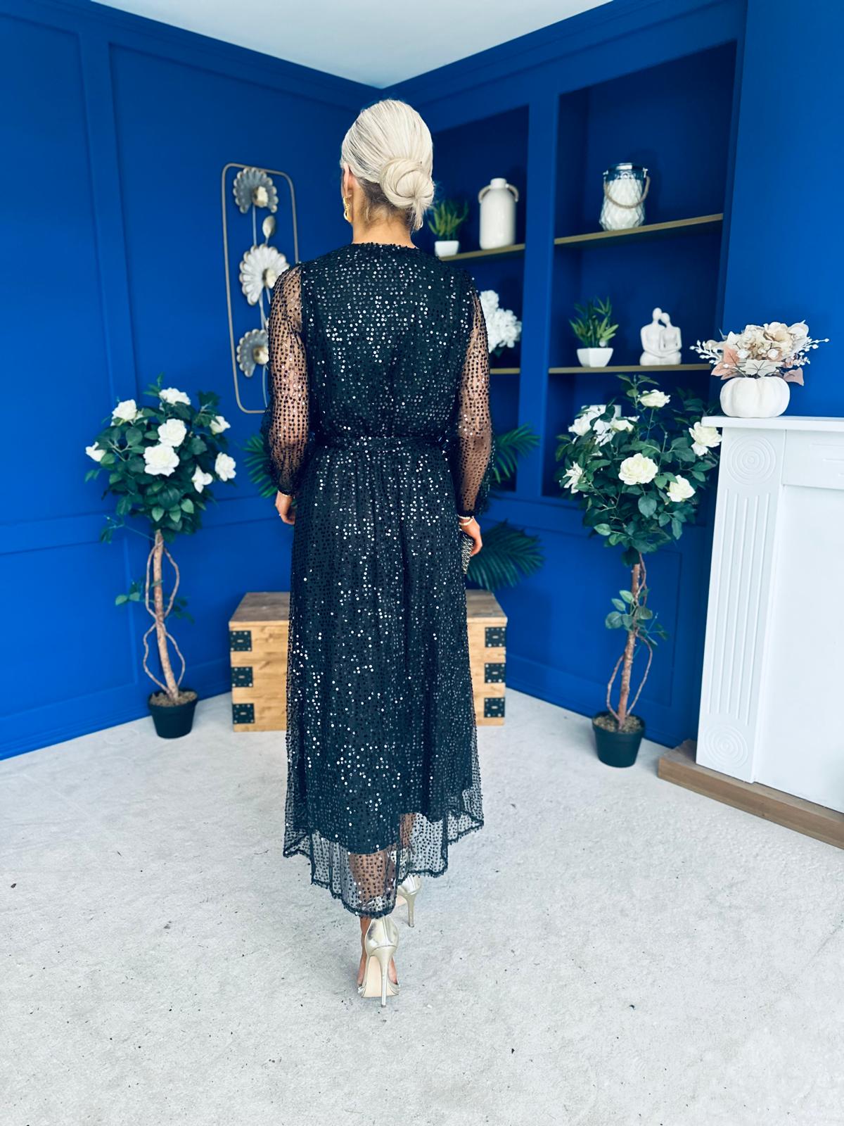 Kimmy Sequin Occasion Dress Black