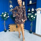 Melinda High Neck Mini Dress Leopard