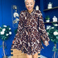 Melinda High Neck Mini Dress Leopard
