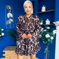 Melinda High Neck Mini Dress Leopard