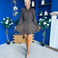 Nina High Neck Mini Dress Chocolate