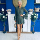 Nina High Neck Mini Dress Khaki
