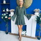 Nina High Neck Mini Dress Khaki
