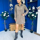 Nina Cord Mini Shift Dress Taupe