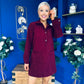 Nina Cord Mini Shift Dress Burgundy
