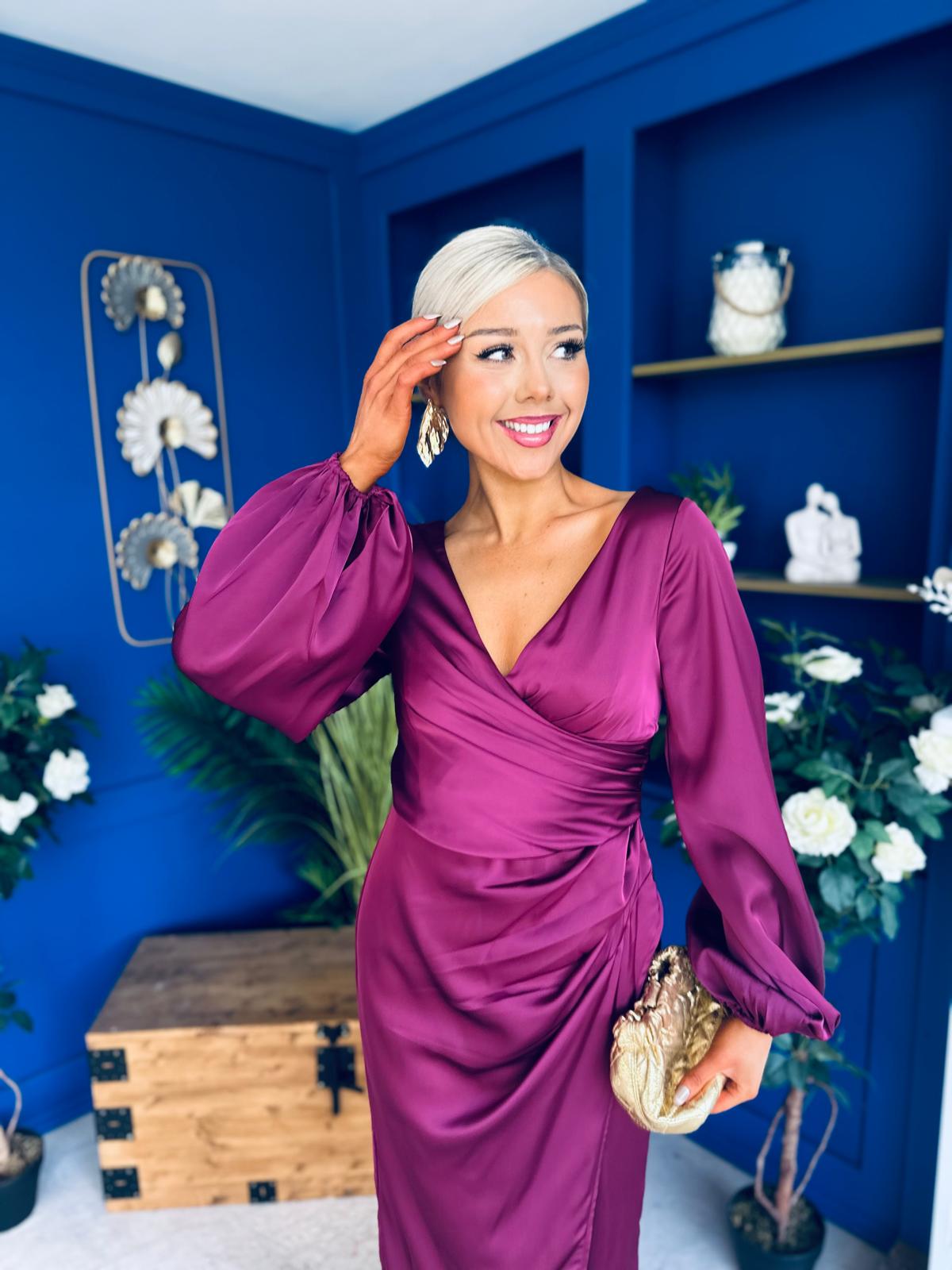 Gabbi Detailed Occasion Dress Violet