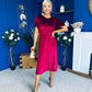 Maggie Angel Sleeve Velvet Occasion Dress Wine