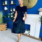 Maggie Angel Sleeve Velvet Occasion Dress Black