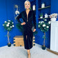 Elaine Plunging Velvet Occasion Dress Black