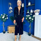 Elaine Plunging Velvet Occasion Dress Black