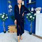 Elaine Plunging Velvet Occasion Dress Black