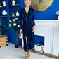 Elaine Plunging Velvet Occasion Dress Navy