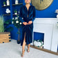 Elaine Plunging Velvet Occasion Dress Navy