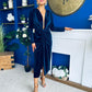 Elaine Plunging Velvet Occasion Dress Navy