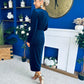 Elaine Plunging Velvet Occasion Dress Navy