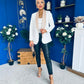 Yasmin Sequin Detail Blazer White