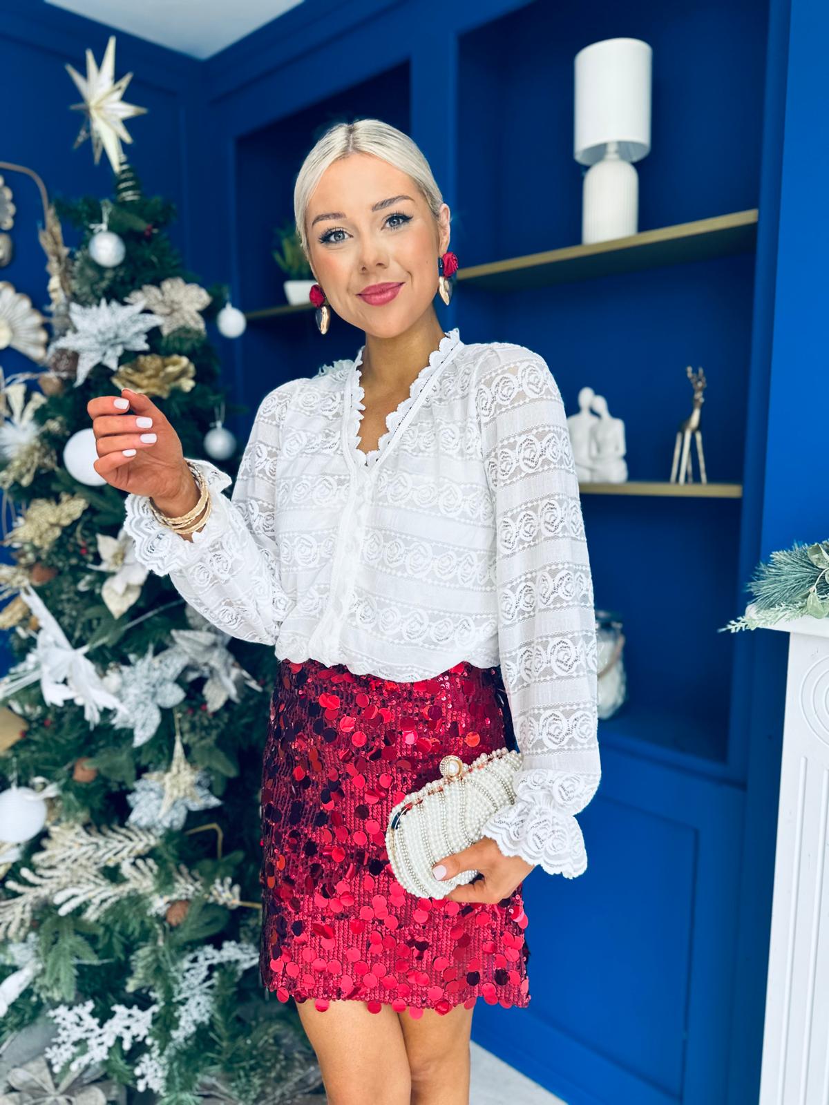 Eliza Lace Detailed Blouse White