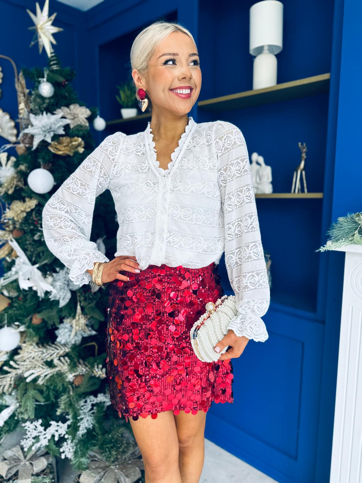 Eliza Lace Detailed Blouse White