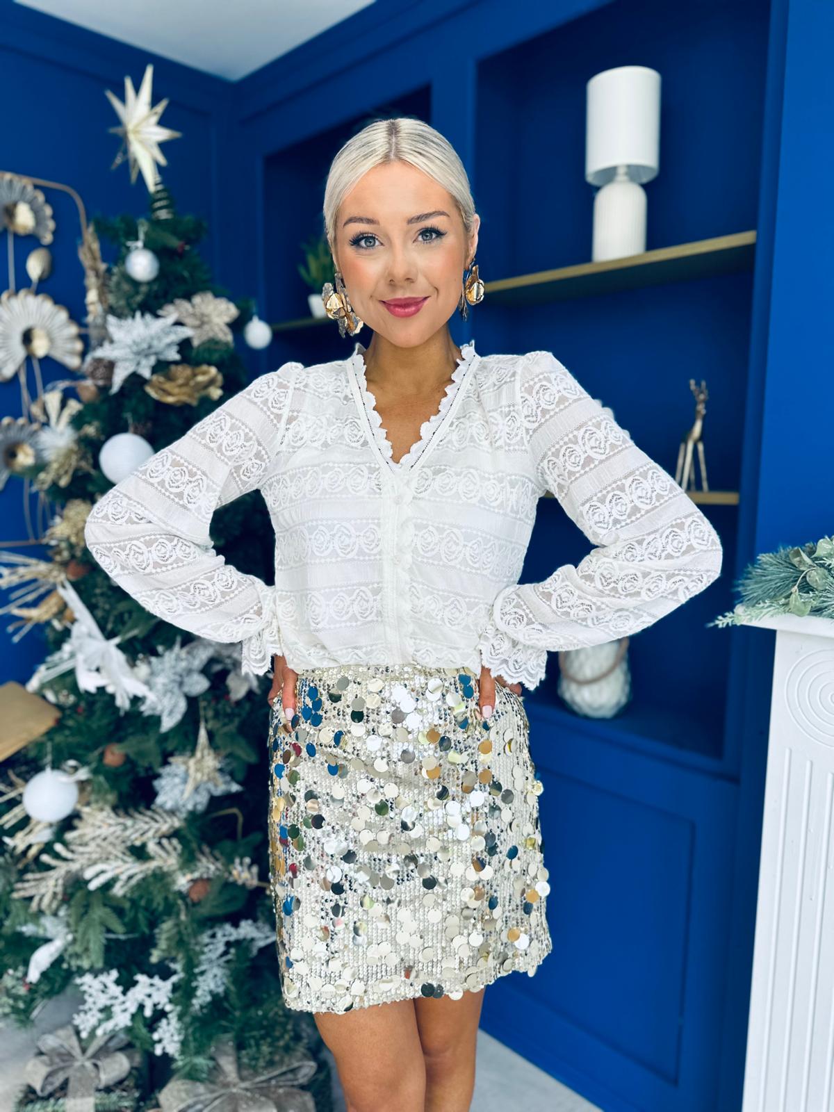 Freya Large Sequin Mini Skirt Gold