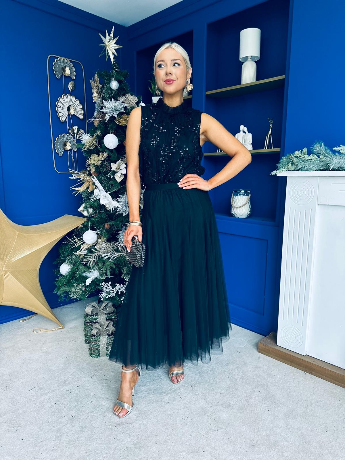 Maria Detailed Tulle Skirt Black