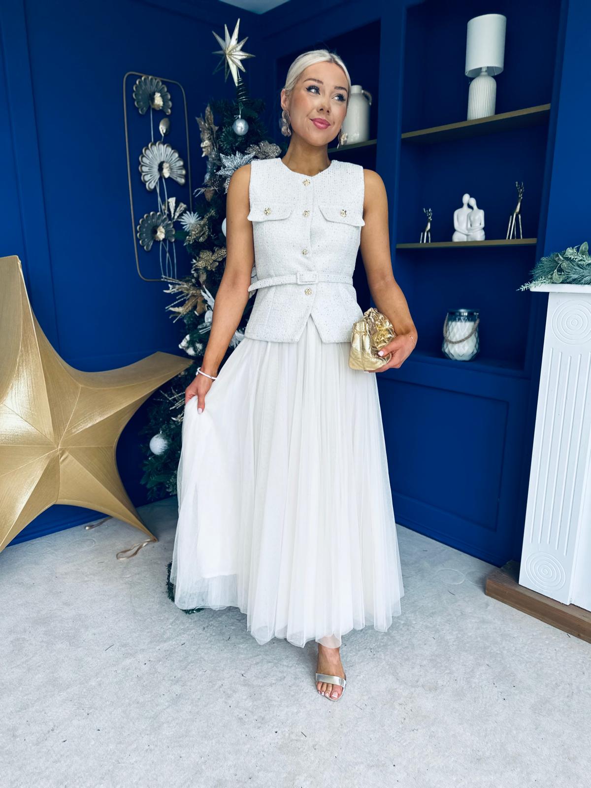 Martha Detailed Waistcoat Cream