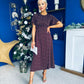 Britney Angel Sleeve Midi Dress Polka Coffee