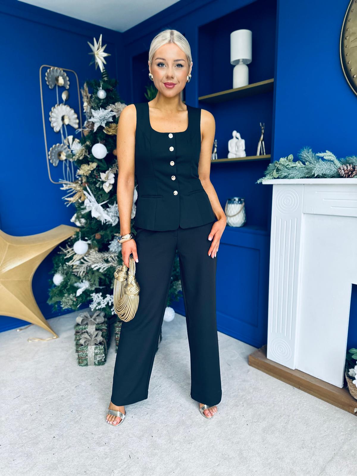 Jamie Waistcoat And Jo Trouser Black