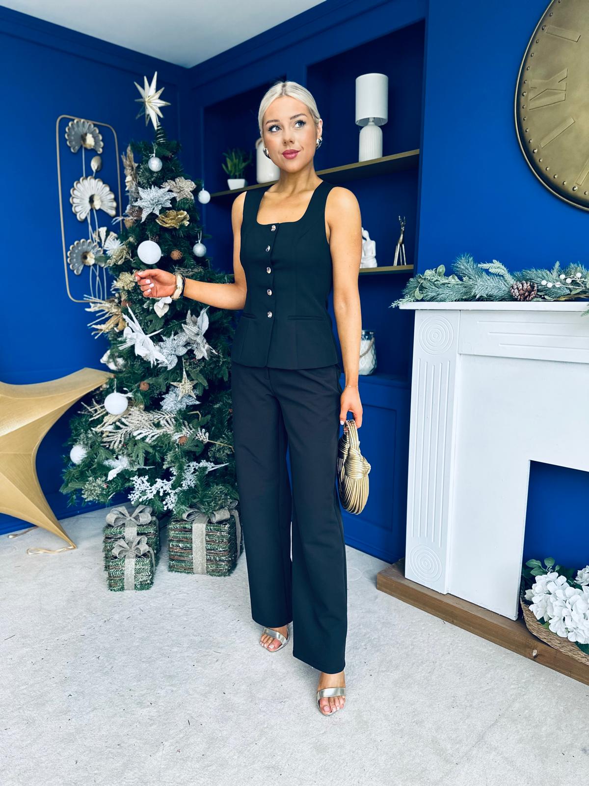 Jamie Waistcoat And Jo Trouser Black