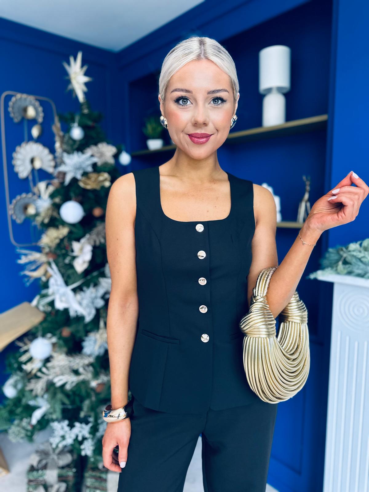 Jamie Waistcoat And Jo Trouser Black