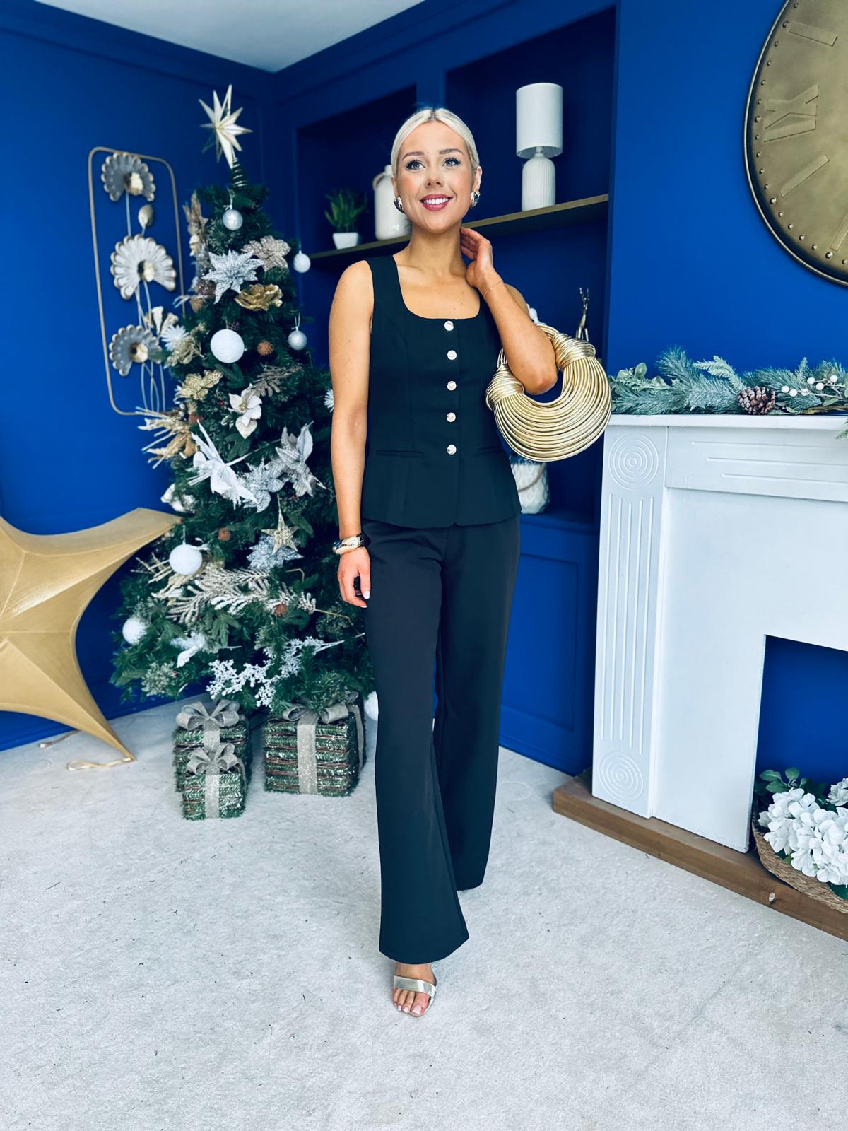 Jamie Waistcoat And Jo Trouser Black