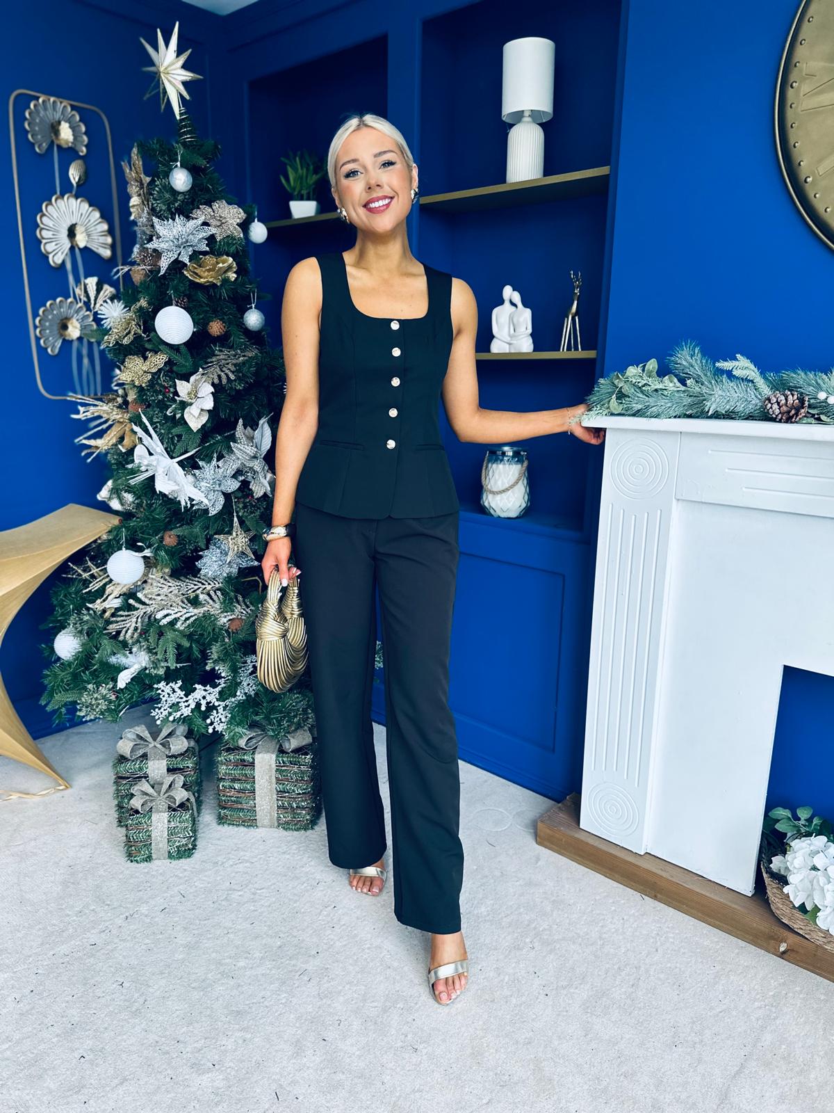 Jamie Waistcoat And Jo Trouser Black