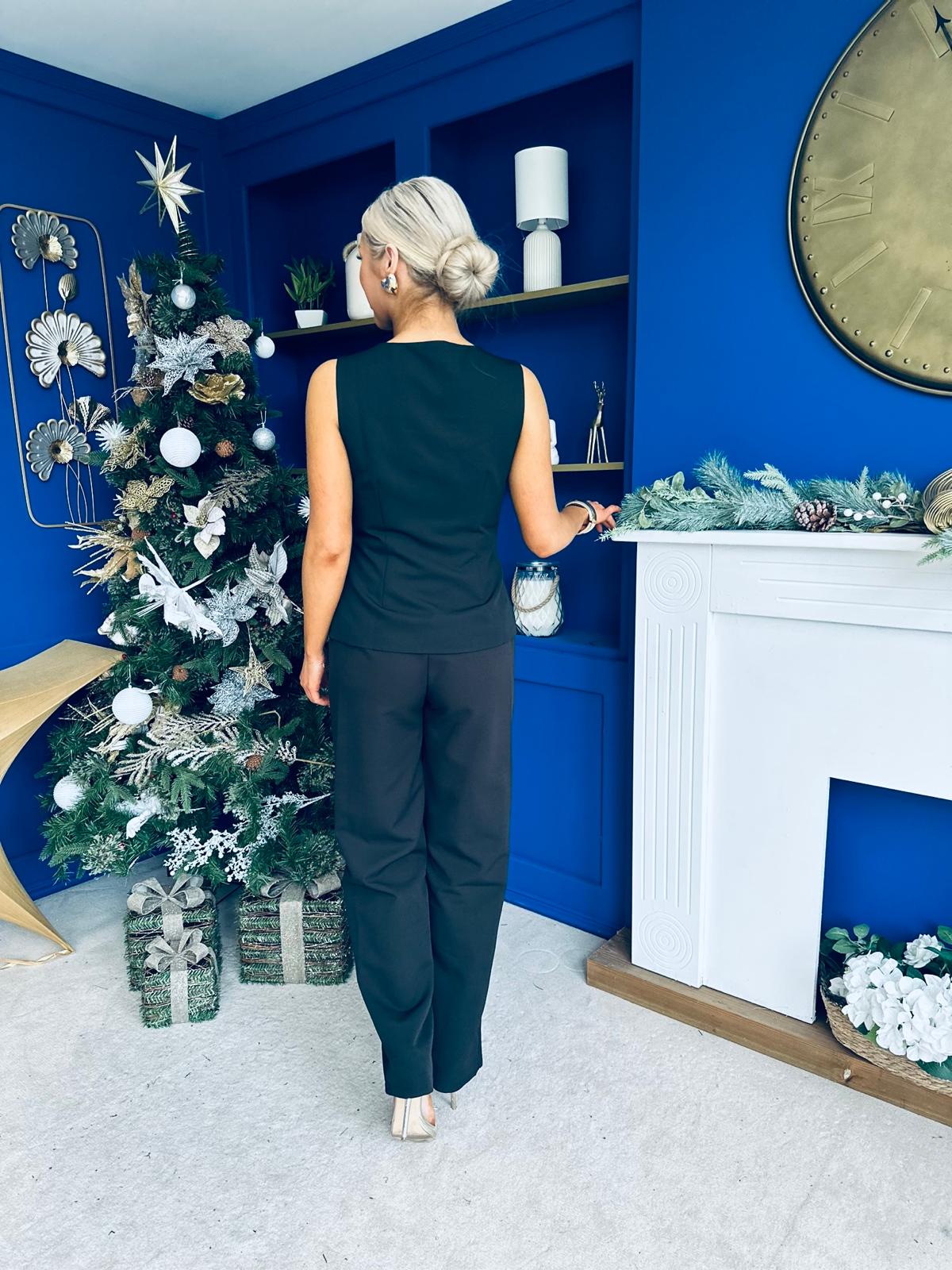 Jamie Waistcoat And Jo Trouser Black