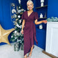 Drew Puff Sleeve Midi Dress Burgundy
