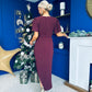 Drew Puff Sleeve Midi Dress Burgundy