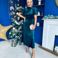 Stacey Velvet Occasion Midi Dress Forest