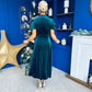 Stacey Velvet Occasion Midi Dress Forest