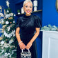 Stacey Velvet Occasion Midi Dress Black