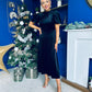 Stacey Velvet Occasion Midi Dress Black